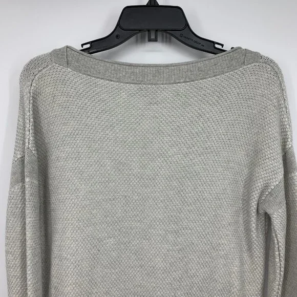 Vince Sweater Color Jacquard Gray Crewneck Long Sleeve Pullover - Picture 8 of 10